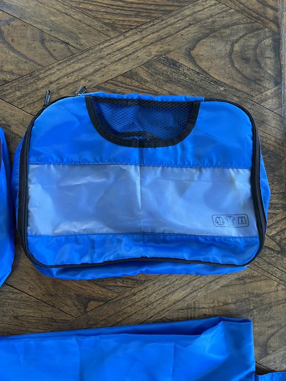 Blue Travel Packing Cube Set - 4 Pieces, Handles, Double Zippers, Like New